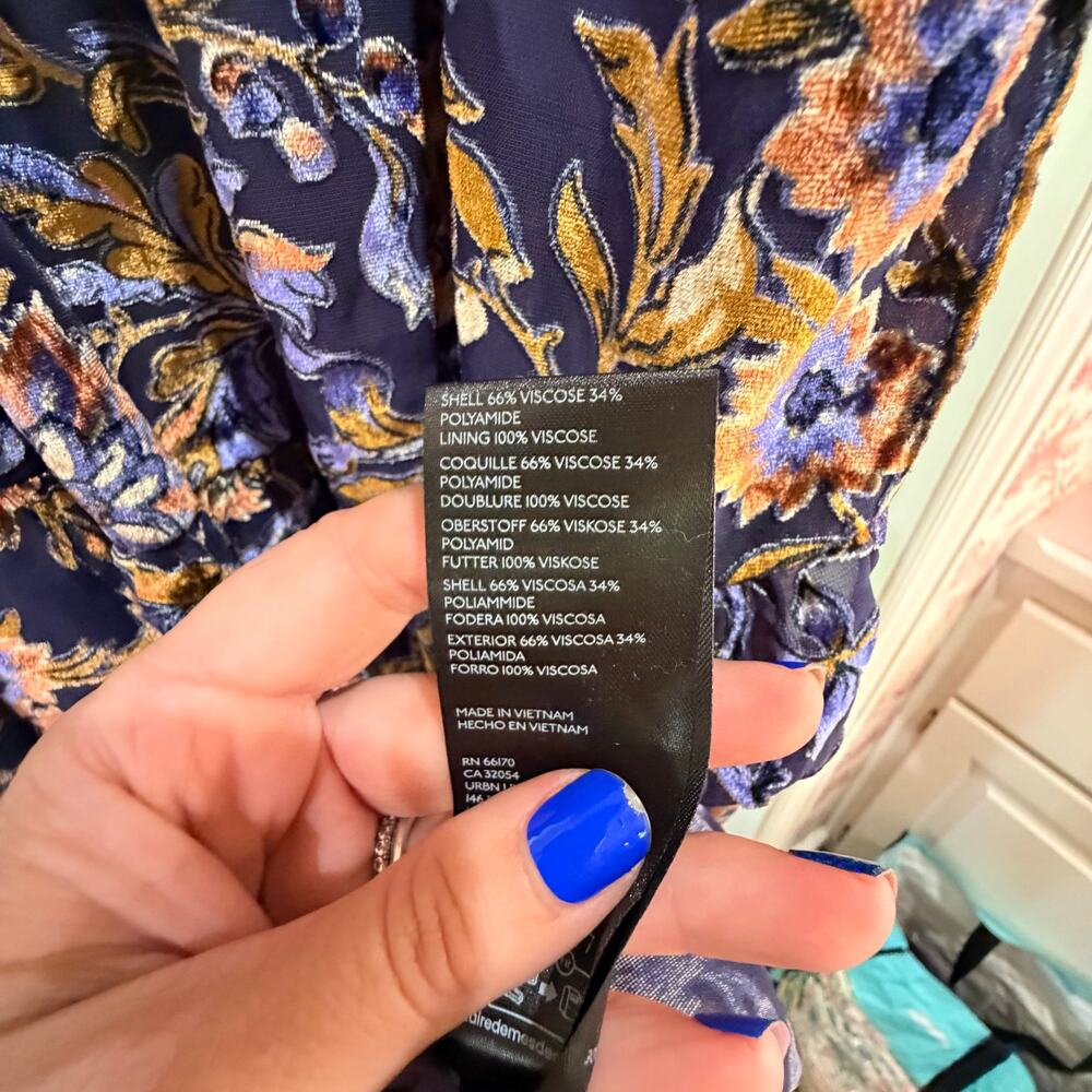 Anthropologie The Somerset Maxi Dress: Velvet Edition Sz XS blue - Picture 10 of 11
